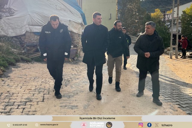 Kaymakamımız/Belediye Başkan V. Doğukan KOYUNCU'nun Kilitli Parke Taşı Çalışmalarını İncelemesi ve Esnaf Ziyareti